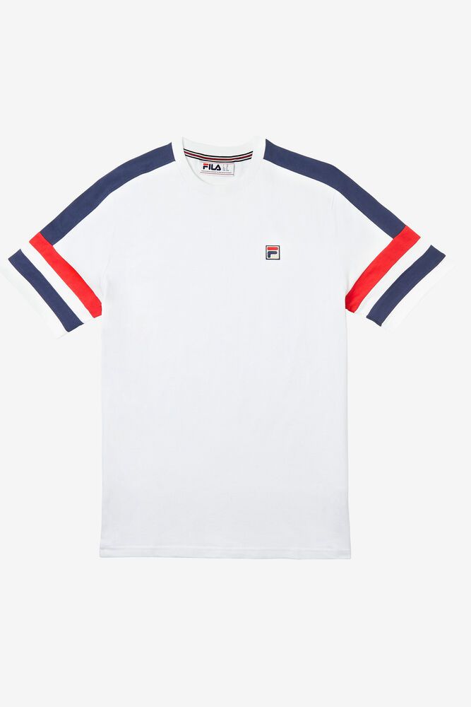 Fila T-Shirt Mens White - Juan - Philippines 1079235-UY